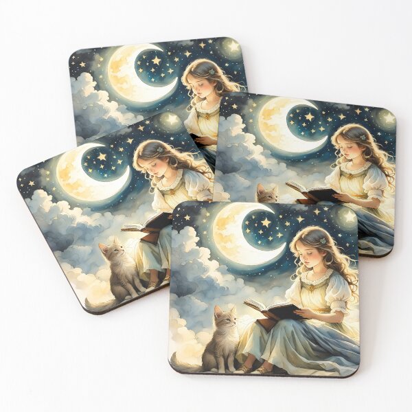 Item preview, Bedtime stories girl and her cats designed and sold by YukiKenji.