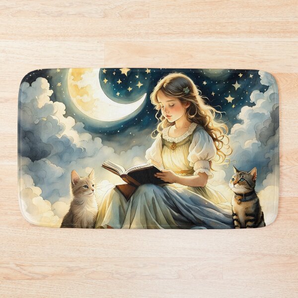 Item preview, Bedtime stories girl and her cats designed and sold by YukiKenji.