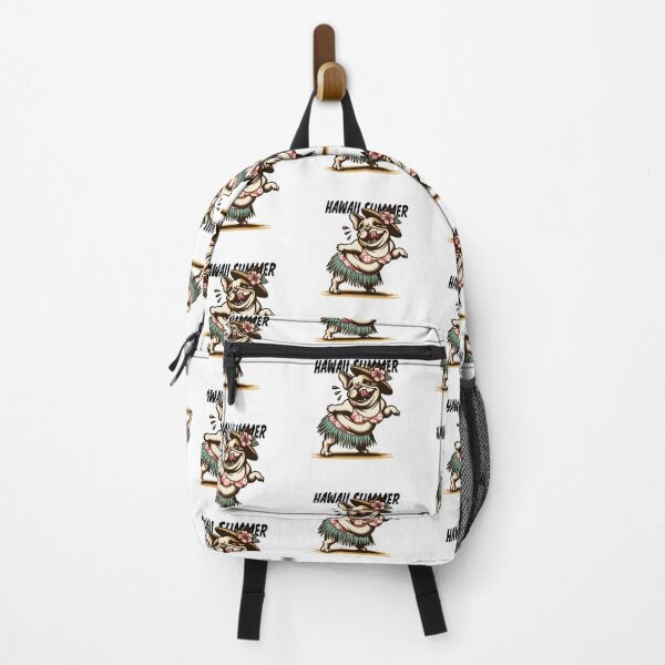 Item preview, PaPa Bulldog in summer , dancing in Hawaii, vintage style designed and sold by olopaw.