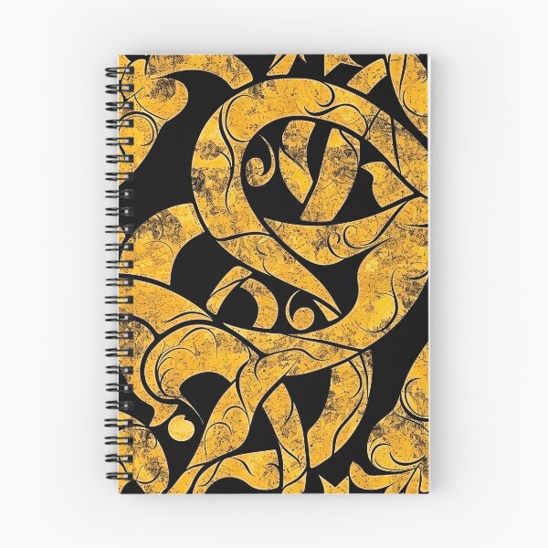 Item preview, Yellow Batik Pattern - Flowing Design on Black designed and sold by HausKatz.