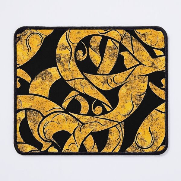 Item preview, Yellow Batik Pattern - Flowing Design on Black designed and sold by HausKatz.