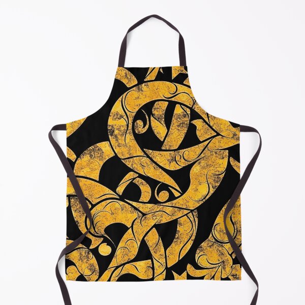 Item preview, Yellow Batik Pattern - Flowing Design on Black designed and sold by HausKatz.