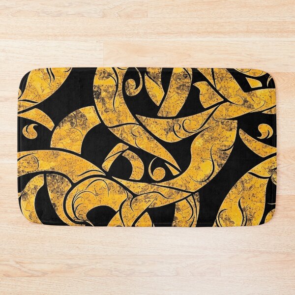 Item preview, Yellow Batik Pattern - Flowing Design on Black designed and sold by HausKatz.