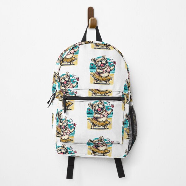 Item preview, PaPa Bulldog in summer , dancing in Hawaii, vintage style designed and sold by olopaw.