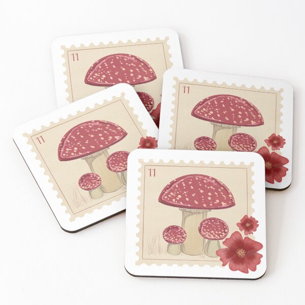 Item preview, stamp collection, spotted mushrooms designed and sold by RainbowLetters.