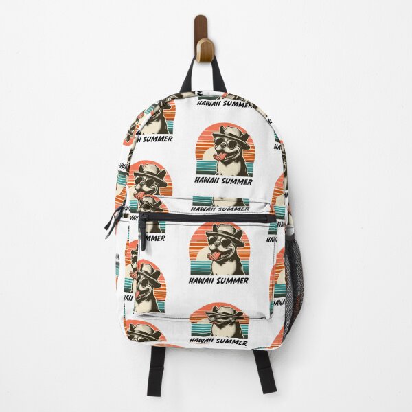 Item preview, PaPa Bulldog in summer , Chilling in Hawaii, vintage style designed and sold by olopaw.
