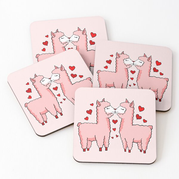 Item preview, valentines pink alpacas red hearts  designed and sold by Gossip Rag.