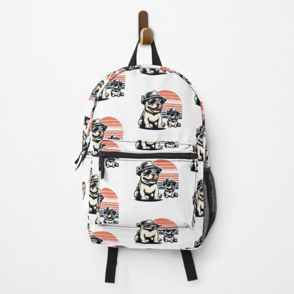 Item preview, PaPa Bulldog in summer , Chilling in Hawaii, vintage style designed and sold by olopaw.