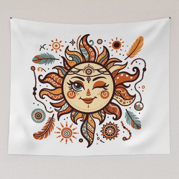 Item preview, Boho Enchanted Celestial Sun Mystical Astro Artwork designed and sold by ElLocoMus.