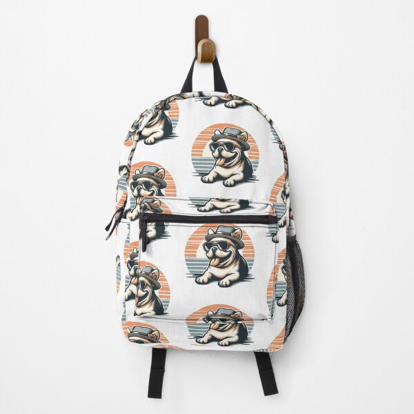 Item preview, PaPa Bulldog in summer , Chilling in Hawaii, vintage style designed and sold by olopaw.