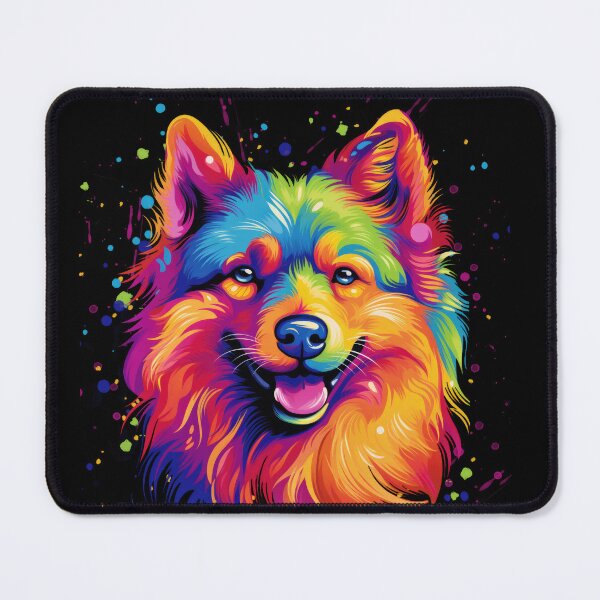 Item preview, colorful Finnish Spitz Karelo Laika colorful dogs painting designed and sold by WallyPink.