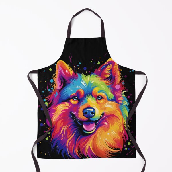 Item preview, colorful Finnish Spitz Karelo Laika colorful dogs painting designed and sold by WallyPink.