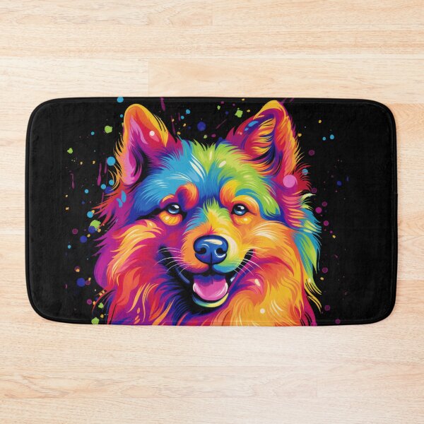 Item preview, colorful Finnish Spitz Karelo Laika colorful dogs painting designed and sold by WallyPink.