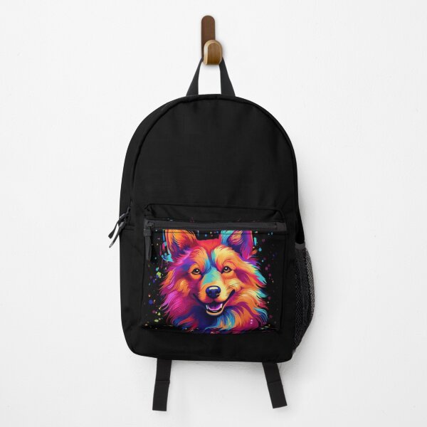 Item preview, colorful Finnish Spitz Karelo Laika colorful dogs painting designed and sold by WallyPink.