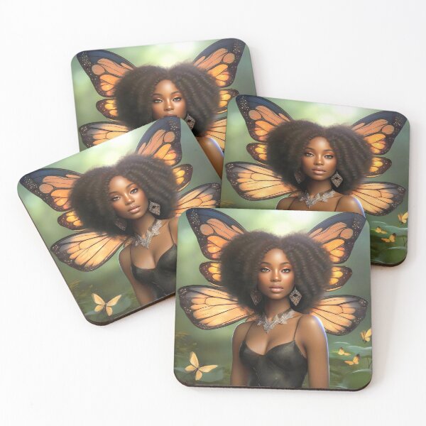 Item preview, Beautiful Black Woman and Butterflies designed and sold by JoyPhotoArt.