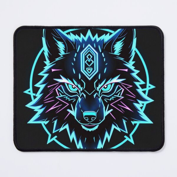 Item preview, Neon Blue And Purple Wolf designed and sold by Gabriela McDaniel.