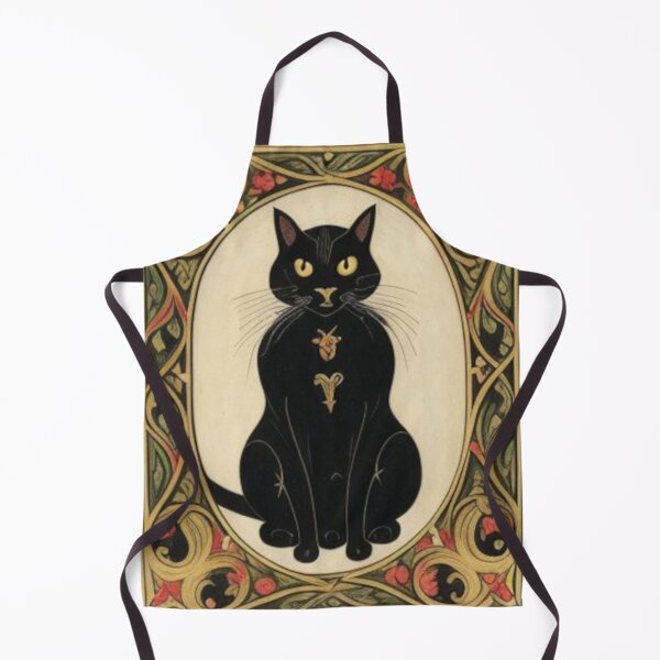 Item preview, Sitting Black Cat Medieval Manuscript Illumination designed and sold by YuckyCat.