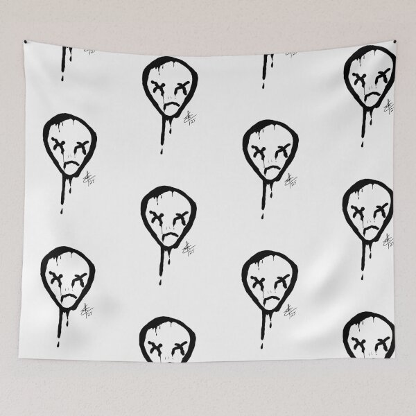 Item preview, Graphiti Alien Head in Black Ink designed and sold by eXo-Designs.