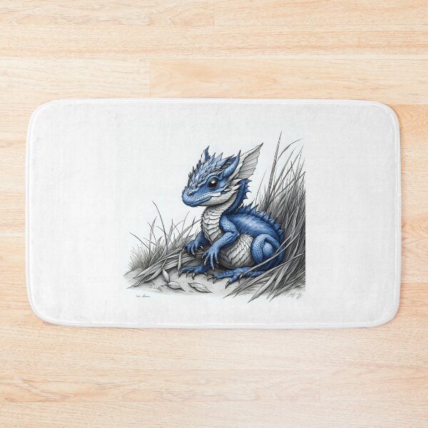 Item preview, Baby blue dragon in the grass designed and sold by greygoul.