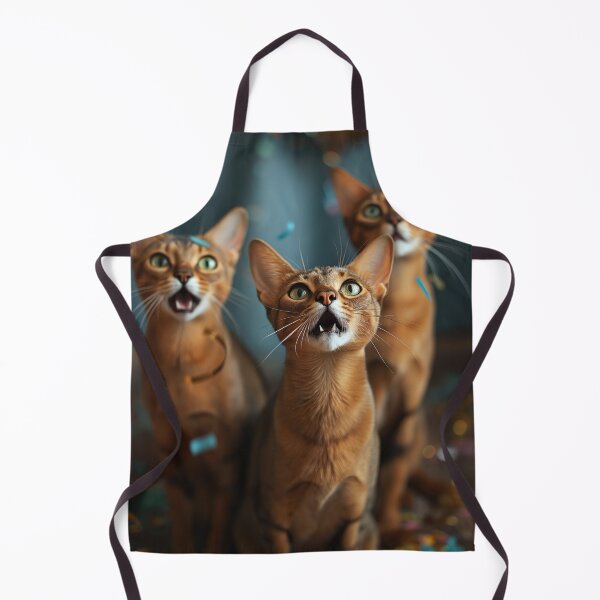 Item preview, 3 Abyssinian Cats in awe of decorations - Celebration designed and sold by OddCorro.