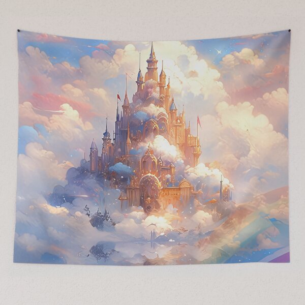 Item preview, Fantasy Magical Cloud Kingdom Castle designed and sold by bubblegoth.