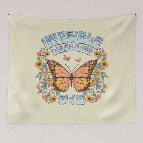 Item preview, Invisible Disability Club Shirt Funny Hidden Illness Retro Butterfly designed and sold by PUFFYP.
