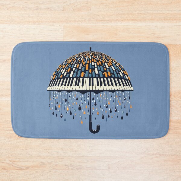 Item preview, Artistic Umbrella Design with Piano and Pill Raindrops designed and sold by KaleidoNest.