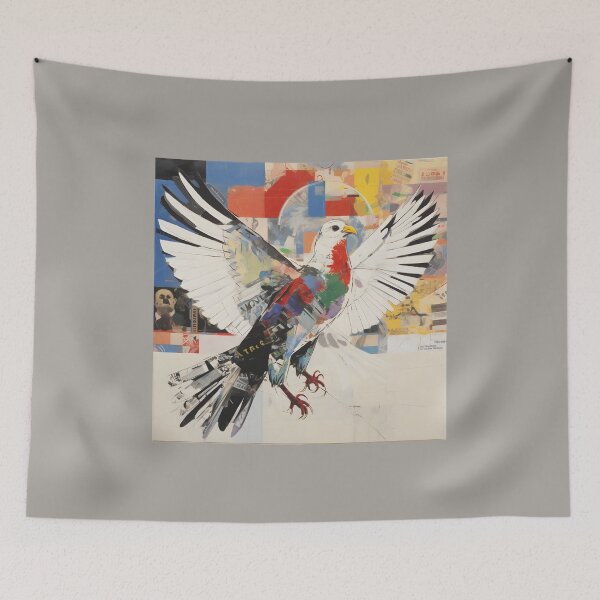 Item preview, Peace Dove Graffiti Serenity- Contemporary Echoes in Peaceful Flight - A Neo-Expressionist Perspective designed and sold by OlfactoART Studio.