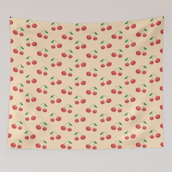 Item preview, cherry print yellow  designed and sold by Suelen Ferreira.