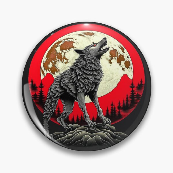 Item preview, Echoes of the Wild: Wolf's Howl Under Crimson Moon designed and sold by LeilanieTshop.