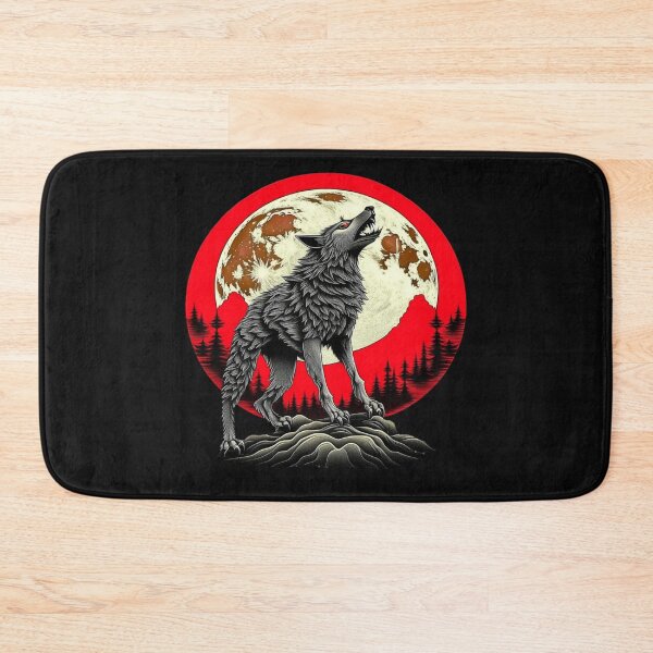 Item preview, Echoes of the Wild: Wolf's Howl Under Crimson Moon designed and sold by LeilanieTshop.