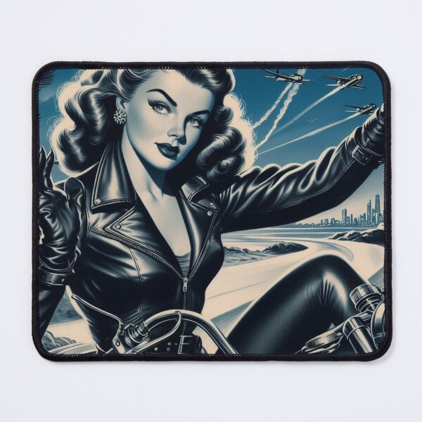 Item preview, Vintage Motorcycle Pin-Up designed and sold by PulpVintage.