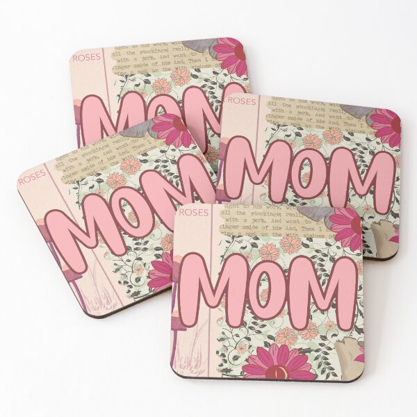 Item preview, Mom vintage retro flowers and mushrooms in pink designed and sold by BritishDelights.