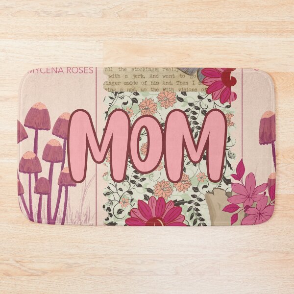 Item preview, Mom vintage retro flowers and mushrooms in pink designed and sold by BritishDelights.