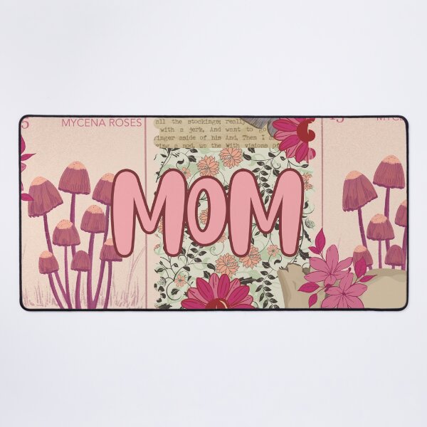 Item preview, Mom vintage retro flowers and mushrooms in pink designed and sold by BritishDelights.