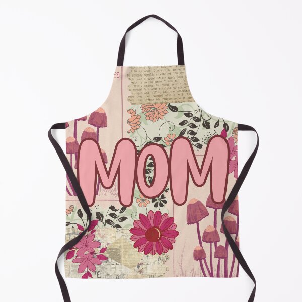 Item preview, Mom vintage retro flowers and mushrooms in pink designed and sold by BritishDelights.