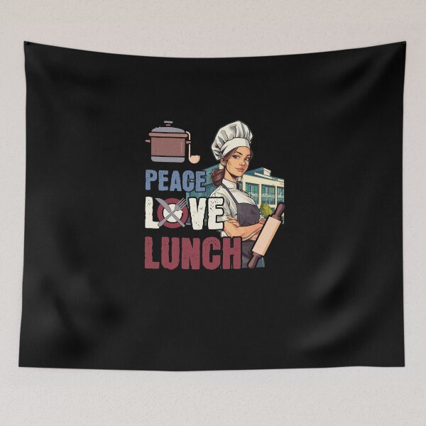 Item preview, School Kitchen Peace Love Lunch Lady designed and sold by Printed-Memes.