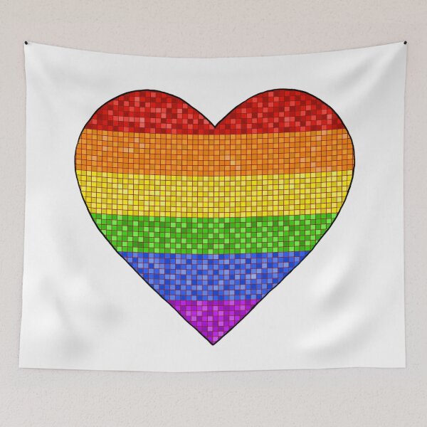 Item preview, Pride Pixel Heart Valentine's Day Illustration designed and sold by ArtAndBliss.