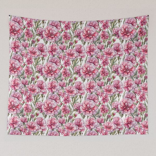 Item preview, Watercolor Dianthus Flowers Pattern designed and sold by FloralsbyLiss.