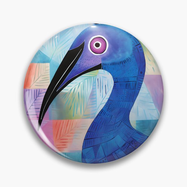 Item preview, Azure Majesty- A Symphony of Cassowary Elegance in Abstract Brushstrokes and Harmonious Blend of Blue and Vibrant Purple designed and sold by OlfactoART Studio.
