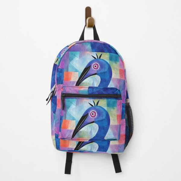 Item preview, Azure Majesty- A Symphony of Cassowary Elegance in Abstract Brushstrokes and Harmonious Blend of Blue and Vibrant Purple designed and sold by OlfactoART Studio.