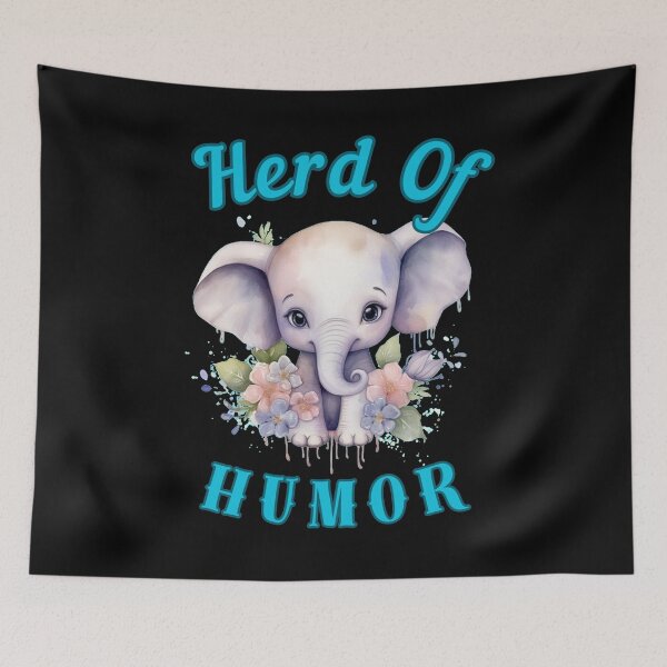 Item preview, Herd Of Humor. funny elephant designed and sold by ElephantVibes.