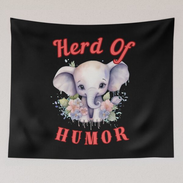 Item preview, Herd Of Humor. colorful elephant designed and sold by ElephantVibes.