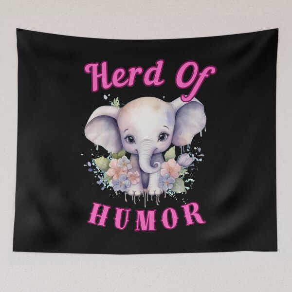 Item preview, Herd Of Humor. elephant head designed and sold by ElephantVibes.