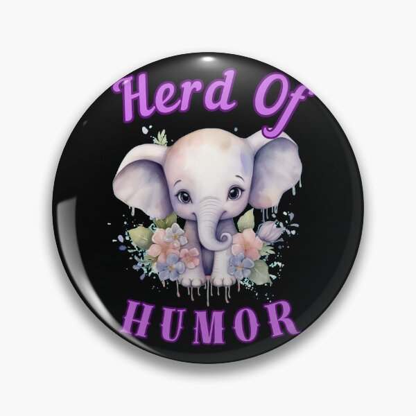 Item preview, Herd Of Humor. elephant face designed and sold by ElephantVibes.