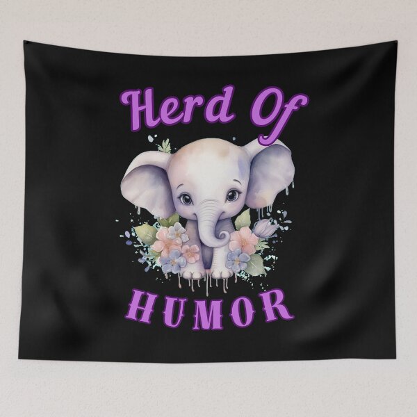 Item preview, Herd Of Humor. elephant face designed and sold by ElephantVibes.