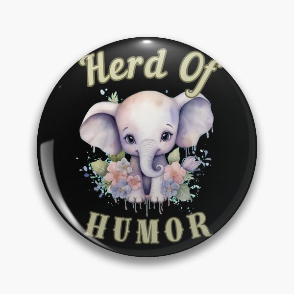 Item preview, Herd Of Humor. elephant portrait designed and sold by ElephantVibes.