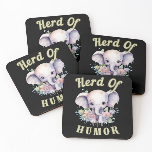 Item preview, Herd Of Humor. elephant portrait designed and sold by ElephantVibes.