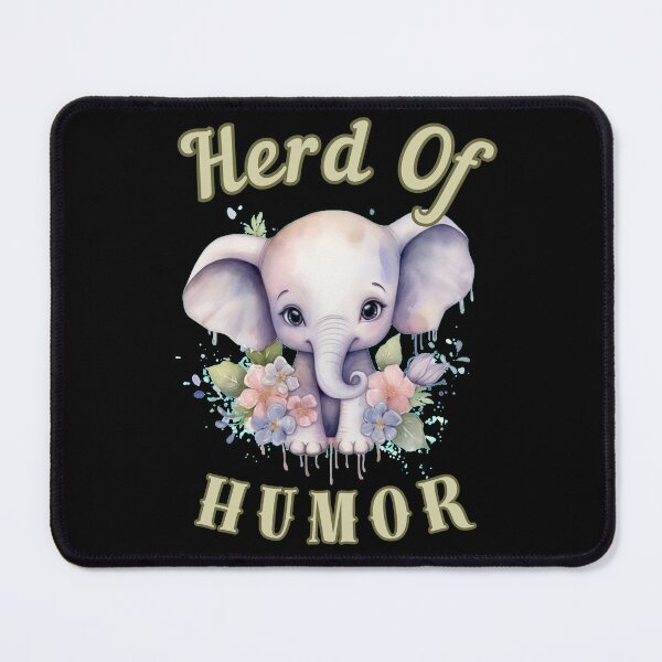 Item preview, Herd Of Humor. elephant portrait designed and sold by ElephantVibes.