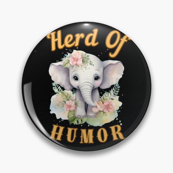 Item preview, Herd Of Humor. watercolor elephant designed and sold by ElephantVibes.